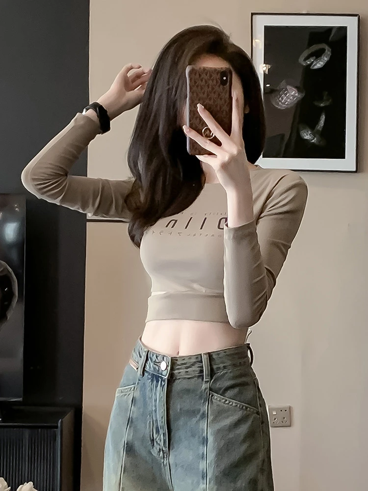 2025年春秋新款小众设计感独特别致T恤高级感小个子休闲修身上衣