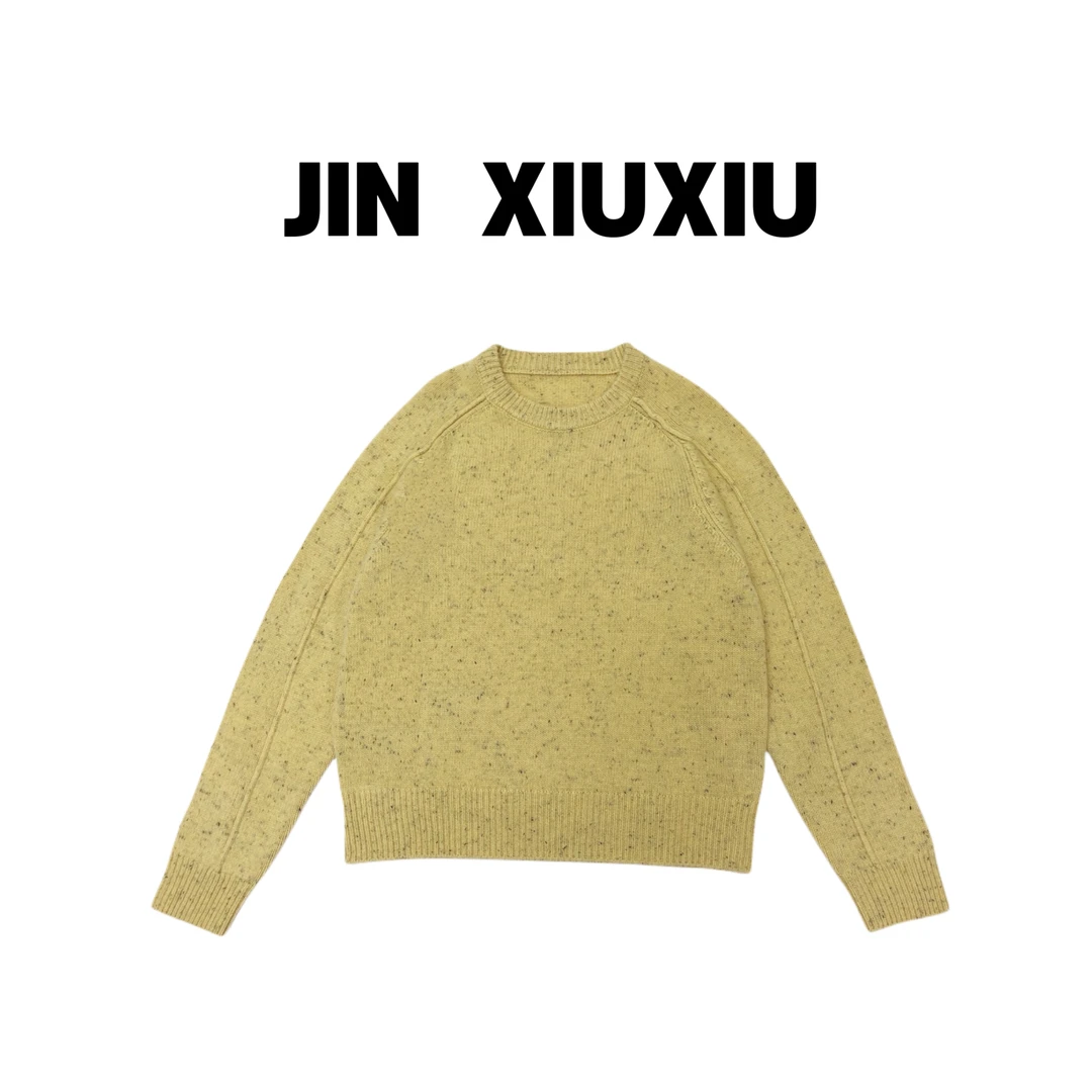 【金秀秀】【点子纱】【100羊毛】1110韩国东大门新款圆领百搭宽松毛衣