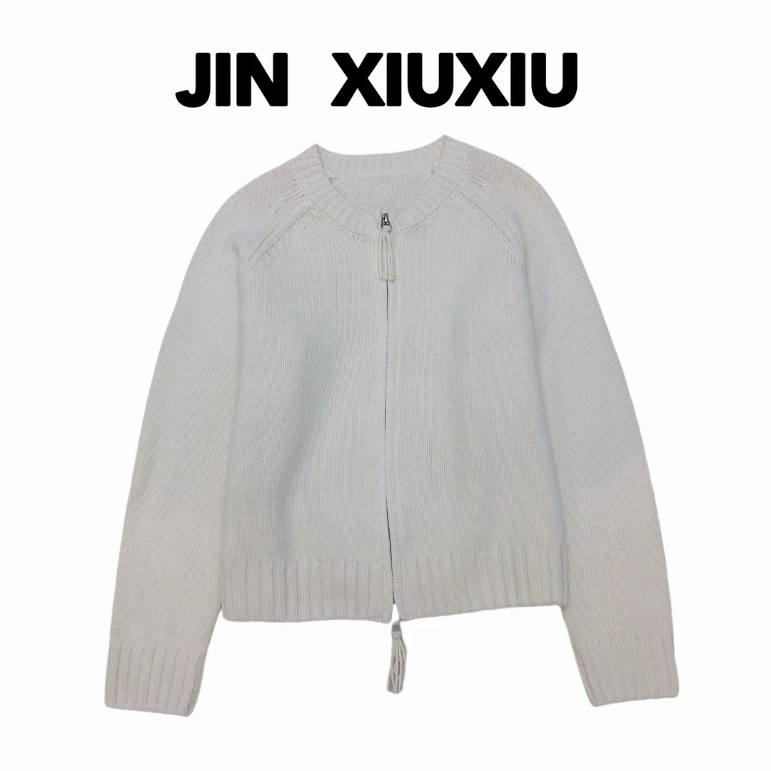 【金秀秀】【深圳出品】1398秋冬新款圆领长袖针织衫