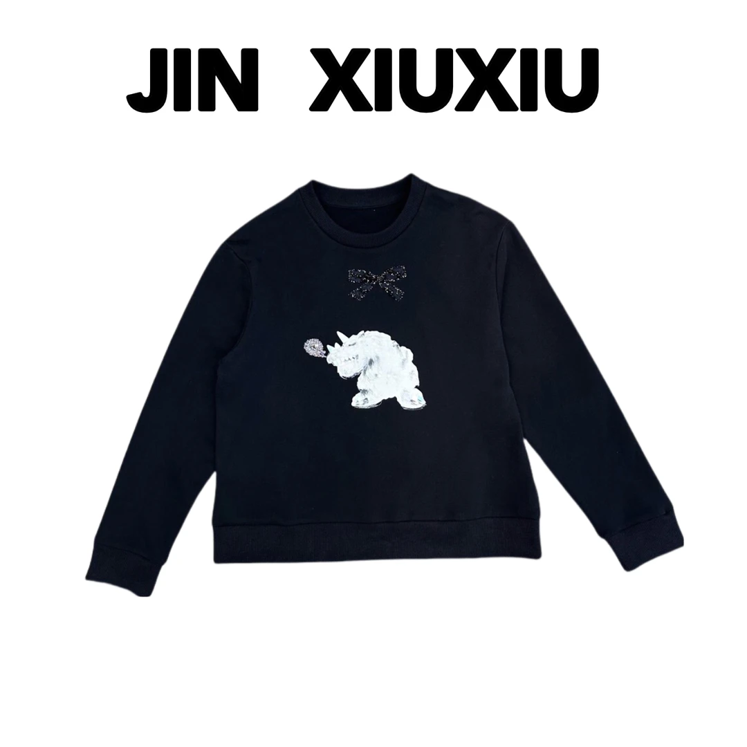 【金秀秀】【独角兽】【深圳出品】166圆领蝴蝶结休闲百搭上衣