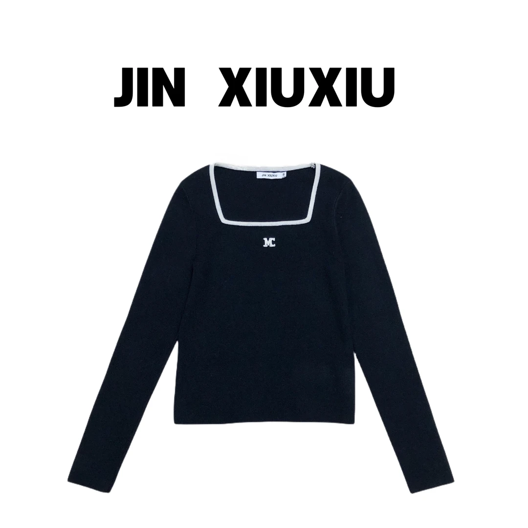 【金秀秀】【羊毛】1103韩国东大门新款毛衣时尚百搭黑色毛衫