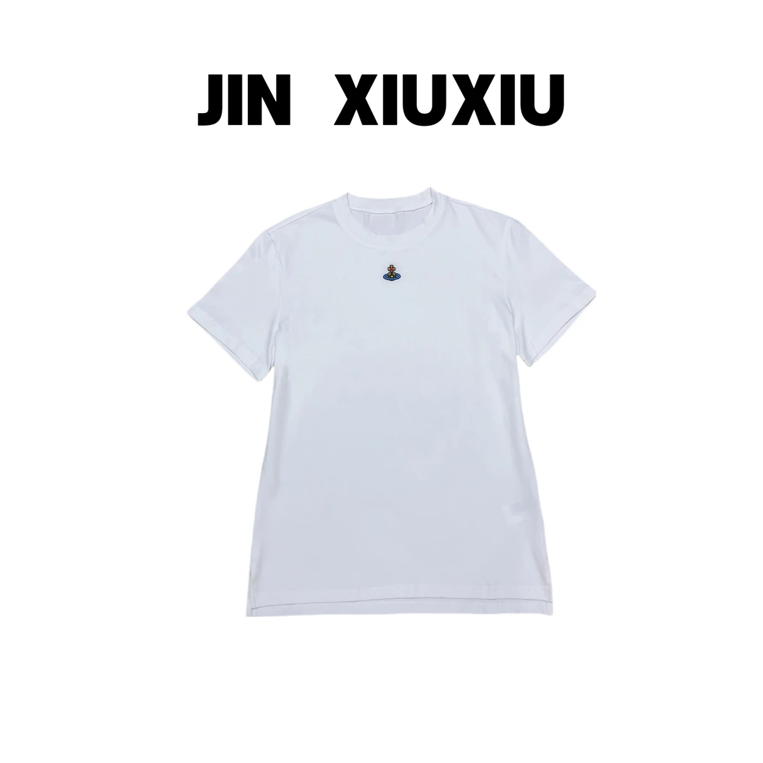 【金秀秀】【深圳出品】254圆领星球刺绣短袖T恤