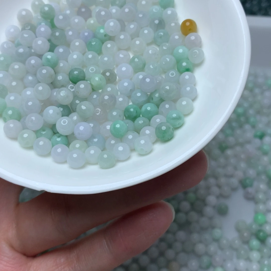 【闪购商品】翡翠手链未镶嵌卡6冰绿白100个