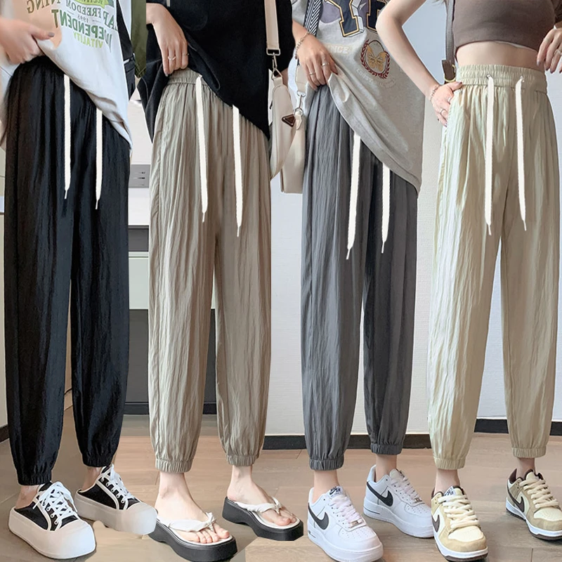 孕妇裤夏季薄款外穿山本风九分裤子小个子防晒夏天束脚运动休闲裤