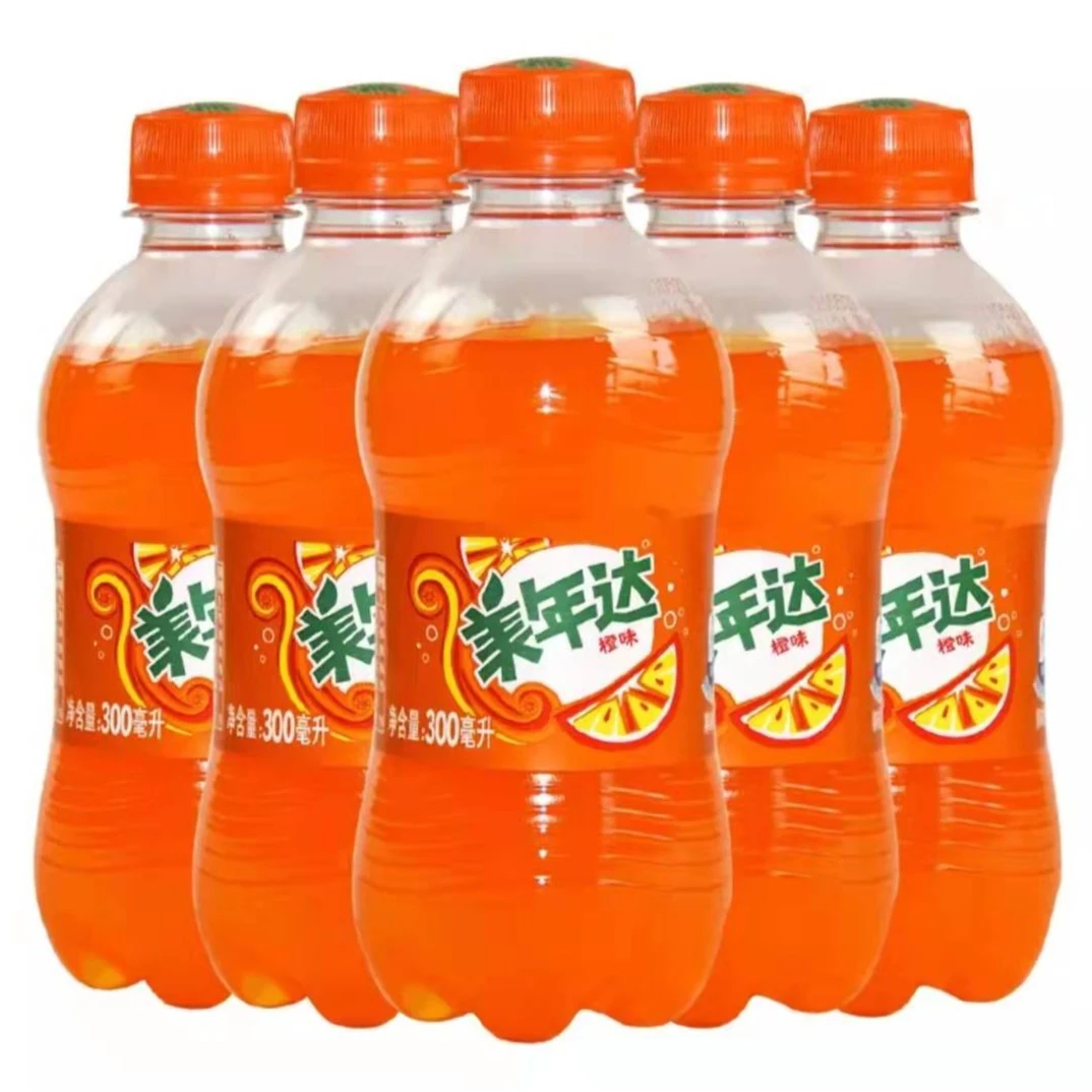 【新店福利】美年达橙味300ml*6瓶饮料汽水畅饮解渴果味型活动