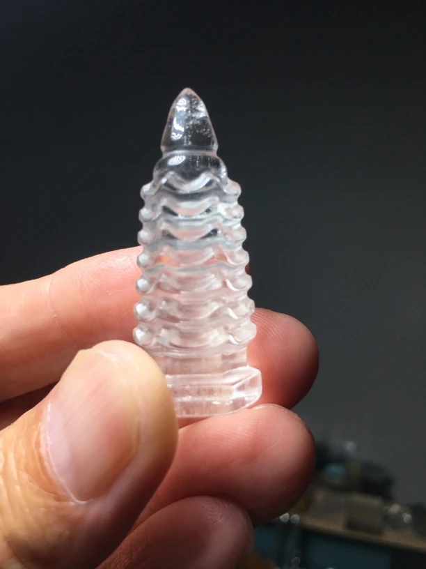 天然水晶雕刻文昌塔七层30-35mm左右