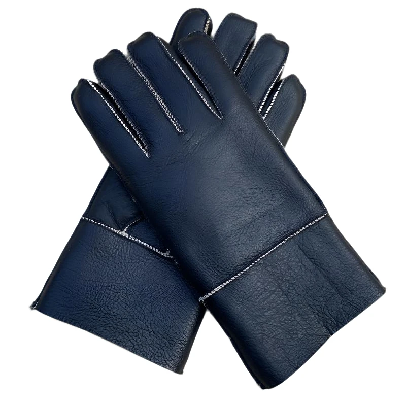 男女真皮加厚冬季耐磨皮毛一体均码保暖手套骑车户外防寒手套秋冬