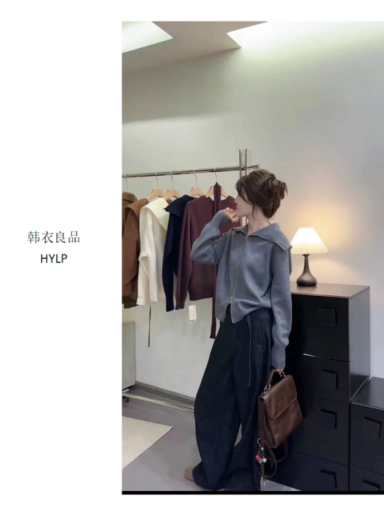 【灰色设计】设计感大翻领毛衣