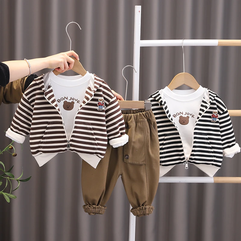 【三件套】2024春装上新中小童帅气外套加牛仔裤加内搭高品质童装