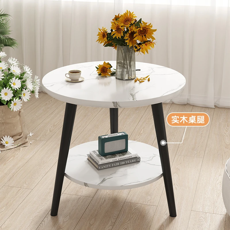 客厅茶几家用茶台小桌子现代轻奢小圆桌小户型沙发边几阳台茶桌