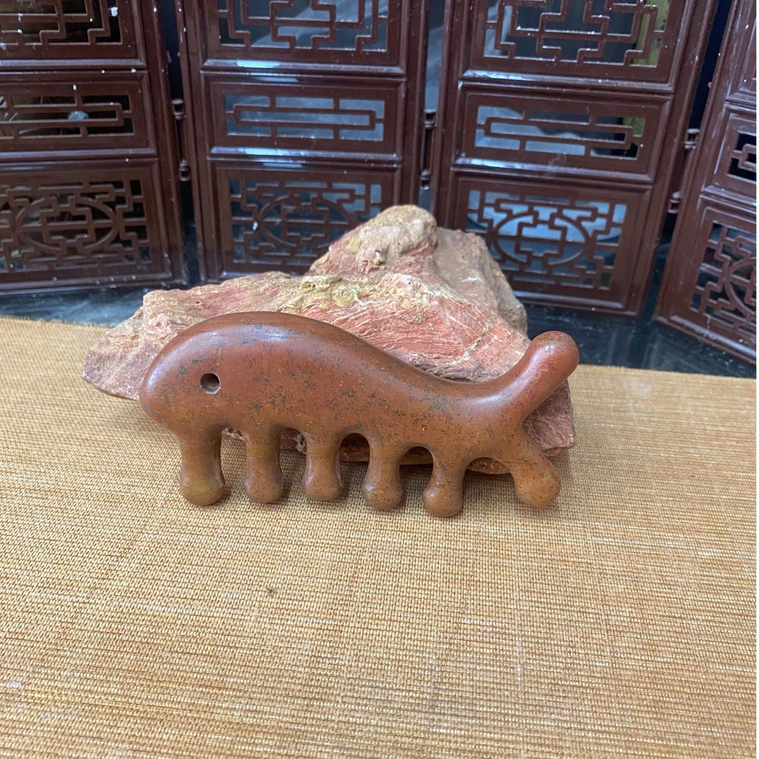 泗滨砭石小鱼梳五齿圆头按摩头疗疏通肩颈头部正宗多功能家用