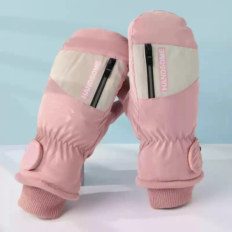 女士滑雪手套秋冬季加绒加厚防水户外保暖棉防冻玩雪包指学生骑行