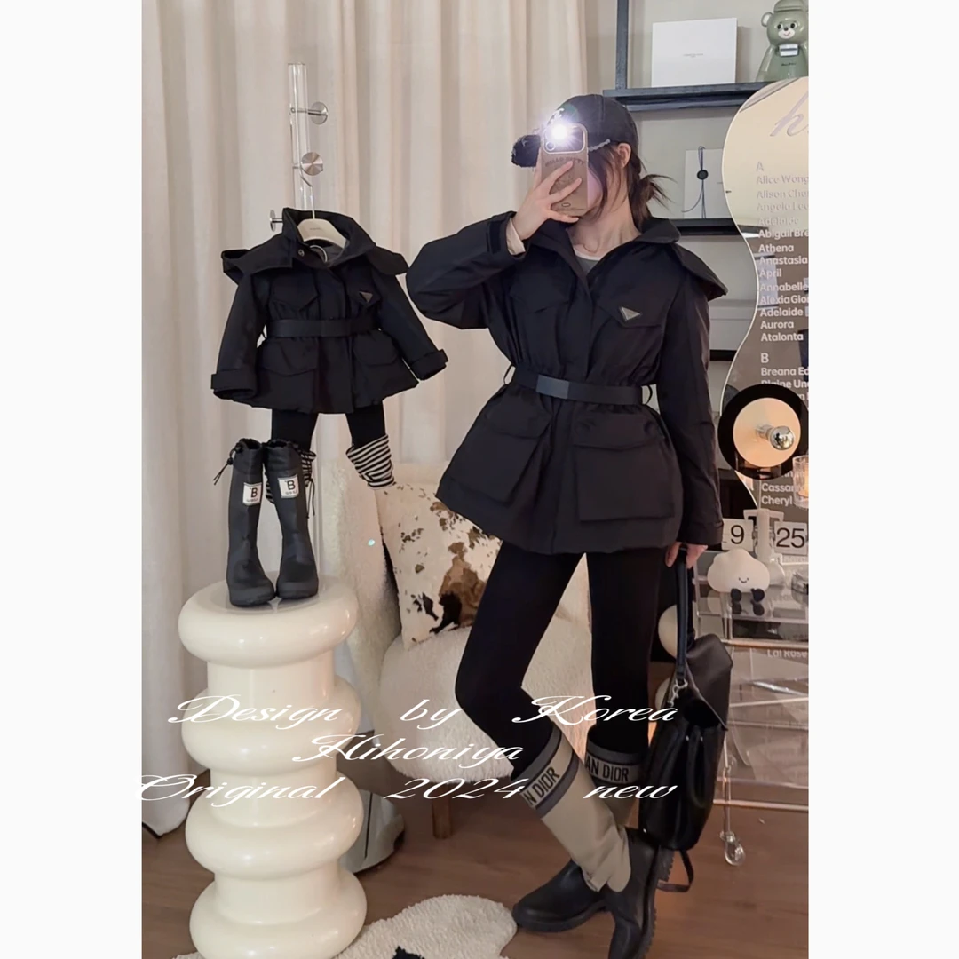 Q【陨石冰川】二Hihoniya~2024冬季亲子90白鸭绒杜邦三防羽绒服外套