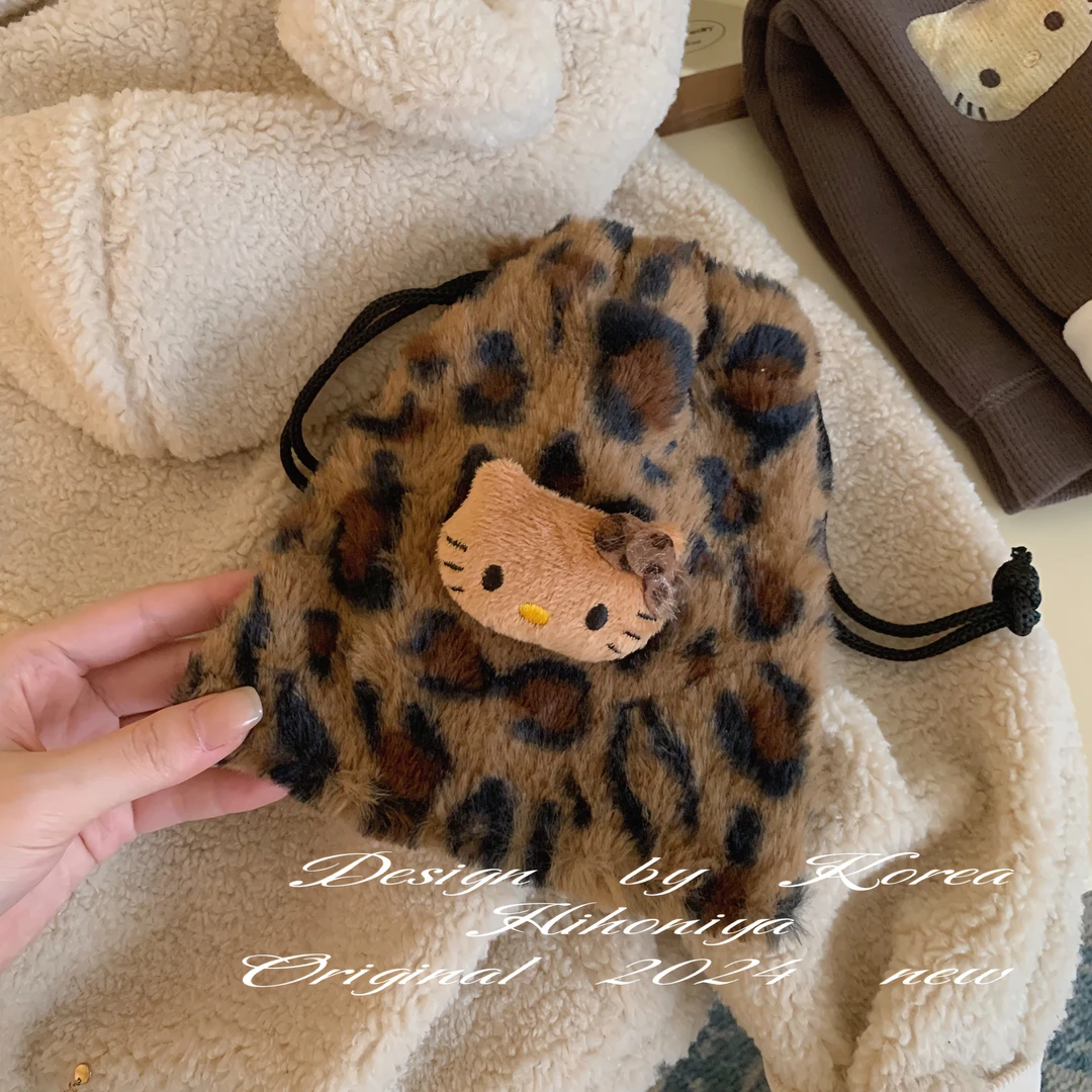 【Kitty豹纹包包】二Hihoniya~2024秋冬豹纹Kitty可爱收纳袋包包