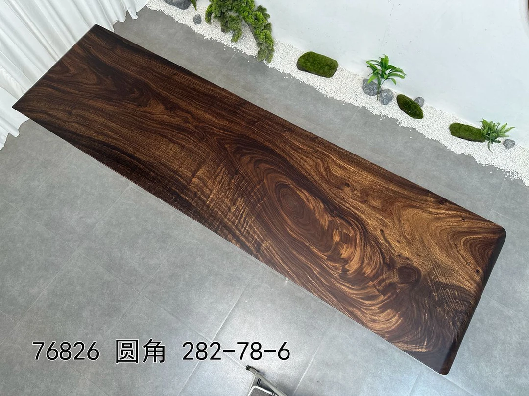 北美黑胡桃木大板南美原木实木简约茶桌茶台餐桌办公书桌面现货