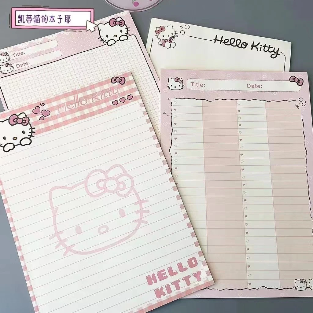 小红书同款KT猫系列单词拍纸本可爱风B5便签本学生高颜值学生格子