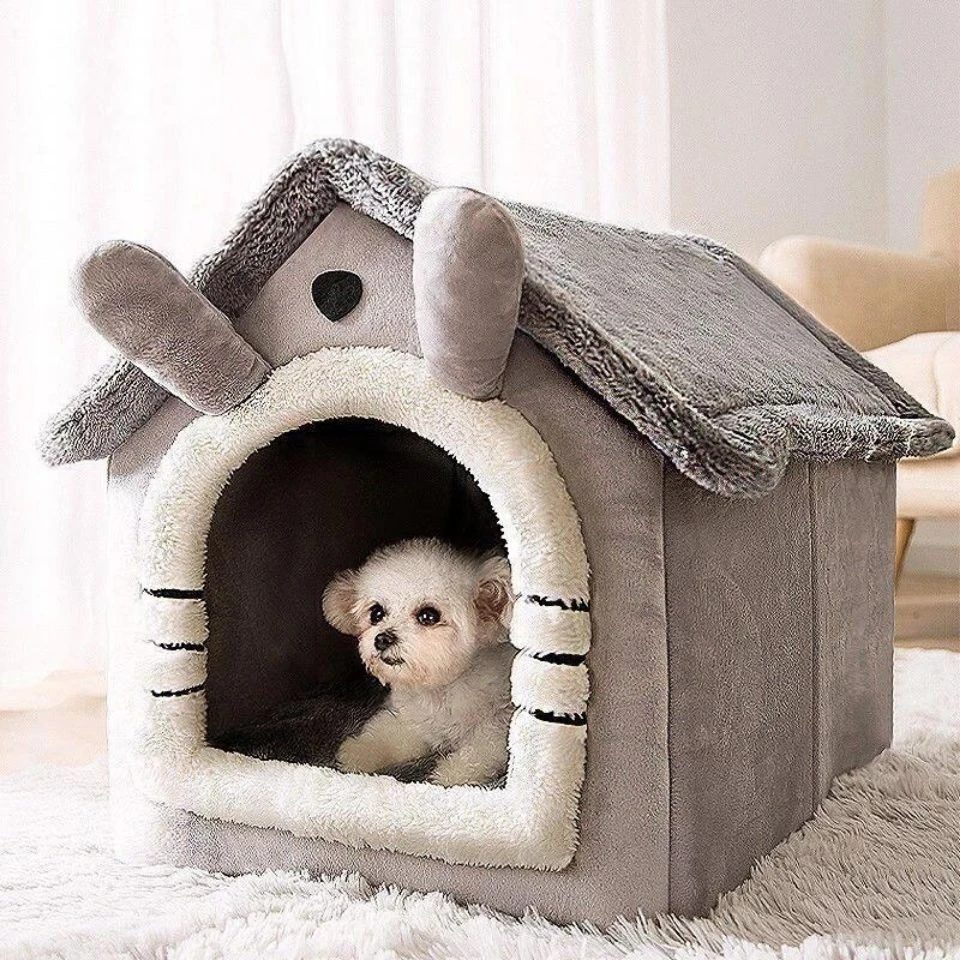 加厚房子型四季通用小型犬泰迪安全感保暖可拆洗猫窝狗屋宠物床