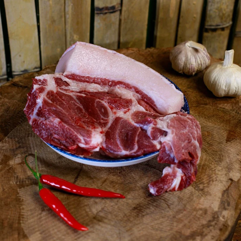 1号，农家熟食喂养黑毛土猪肉送肥肉