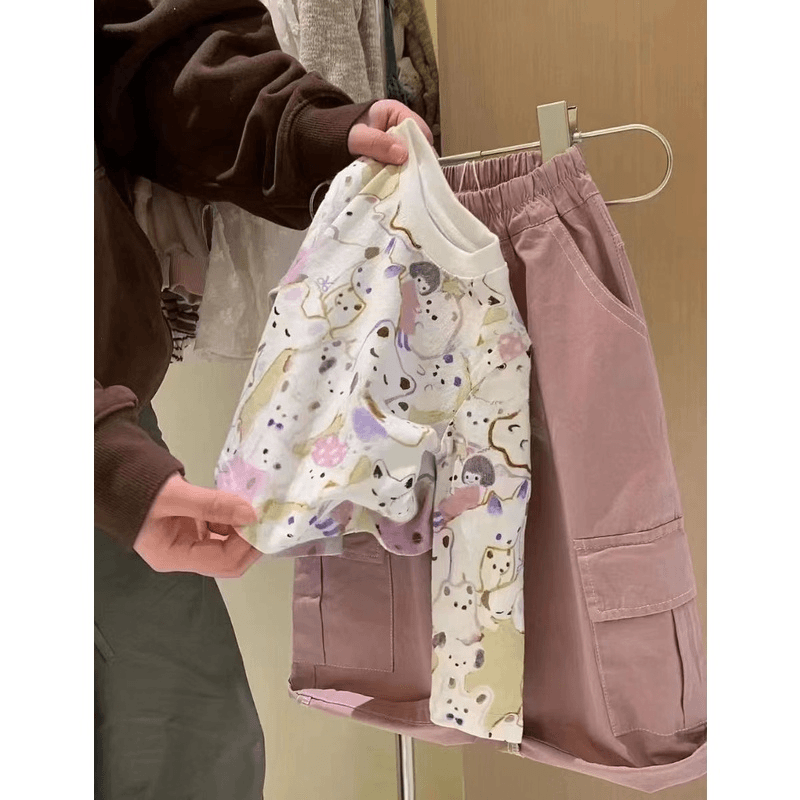 RBCK-10 儿童卡通可爱满印猫咪洋气时尚春款长T恤