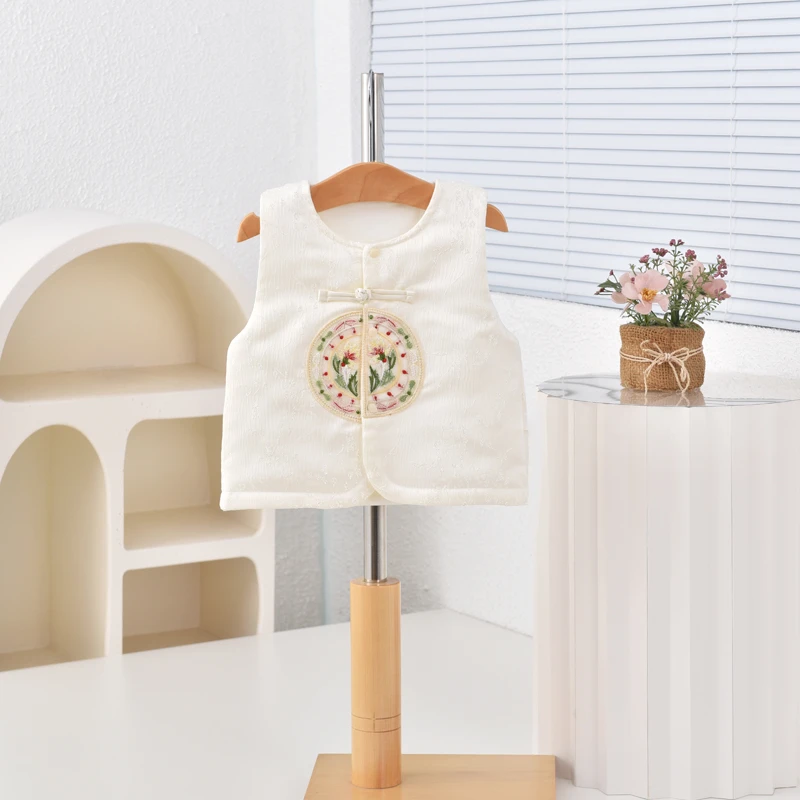 9铃兰花 婴儿马甲女宝宝夹棉外穿可爱坎肩秋冬款保暖护肚马夹
