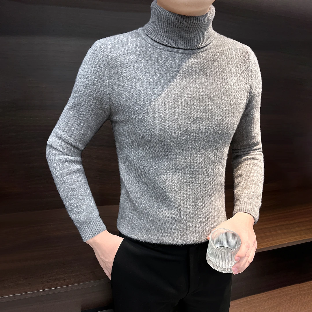 高领毛衣男款秋冬装爆款2024新款成熟痞帅男装潮流针织男士打底衣
