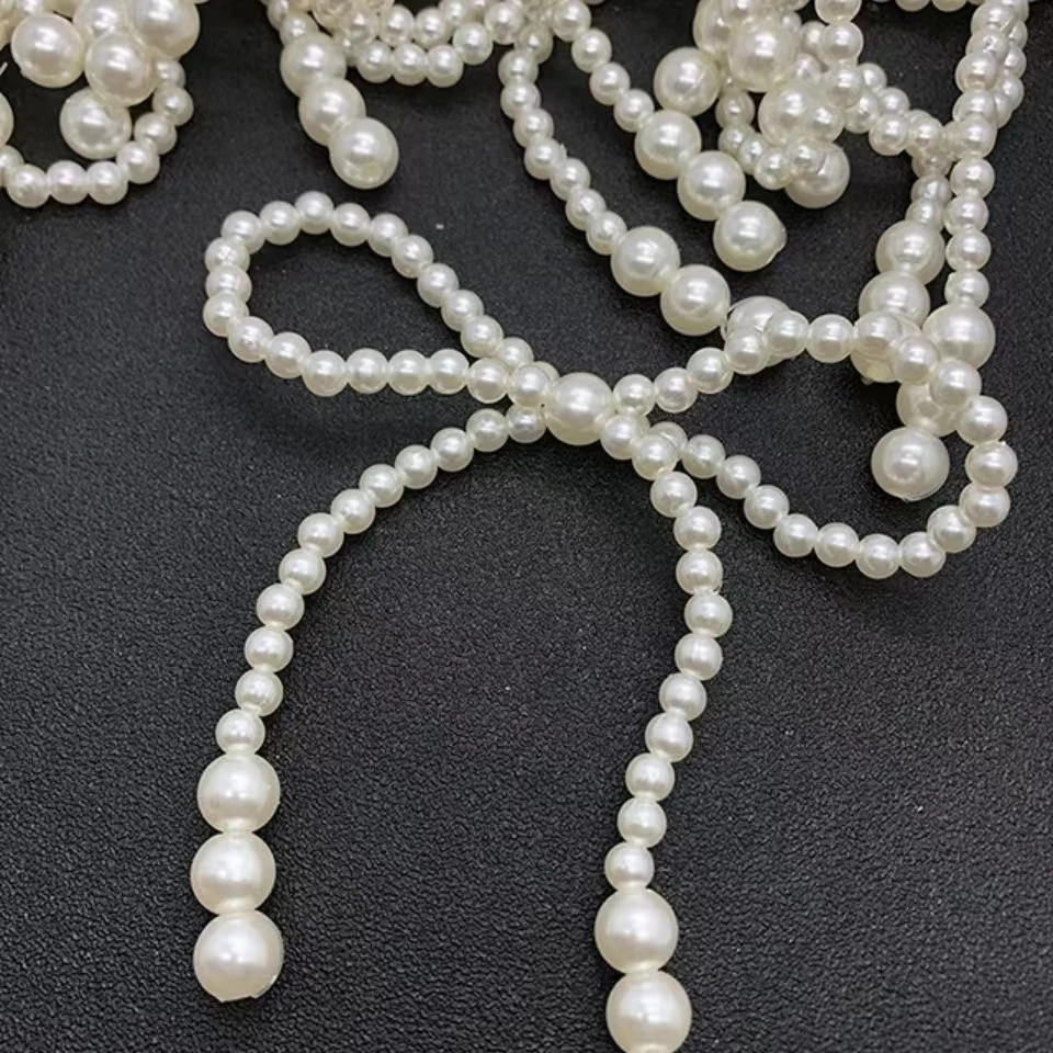 网红花束珍珠蝴蝶结配件鲜花包装串珠装饰材料花艺包装材料批发