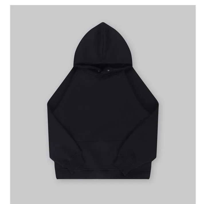 美式重磅480G连帽纽扣卫衣男女插肩加绒春秋套头帽衫宽松长袖简约