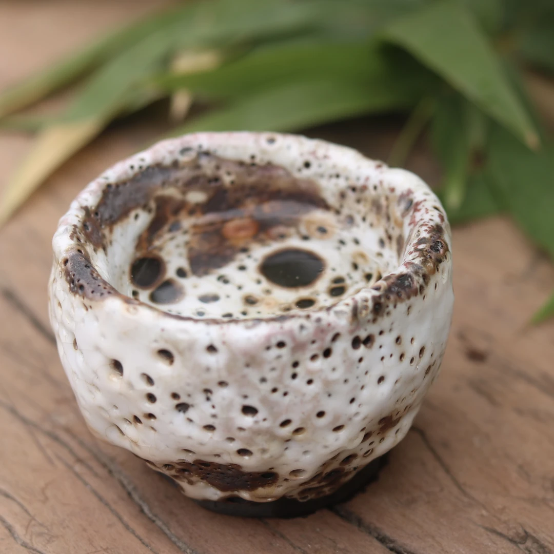 志野柴烧主人杯 志野杯 柴烧茶器 原创