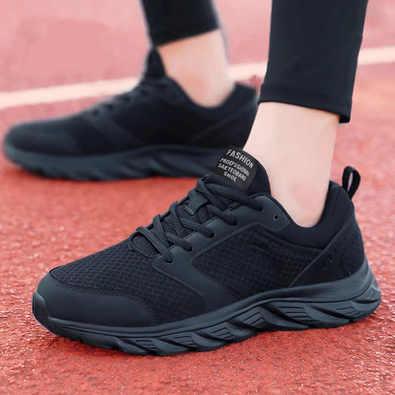 2024男鞋运动鞋夏季网面透气男士黑色休闲百搭鞋轻便跑步鞋子男