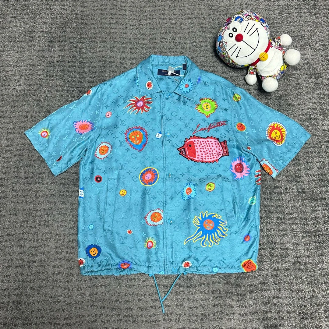 LOUIS VUITTON 草间弥生 满印真丝短袖衬衫 尺码/S成色/99YH11736