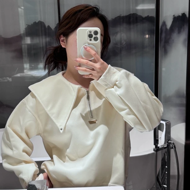 新疆包邮-L806#赔钱清货no退 娃娃领半拉链卫衣