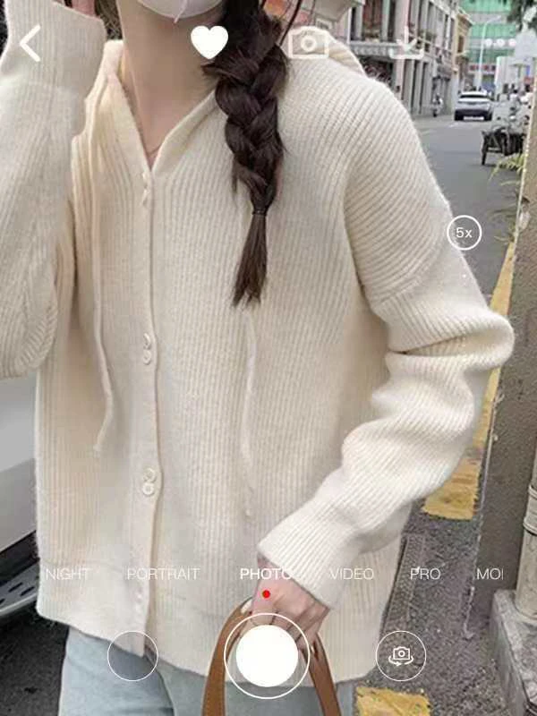 新疆包邮“彩虹棉花糖”848#赔钱清货no退衣长55 连帽针织开衫