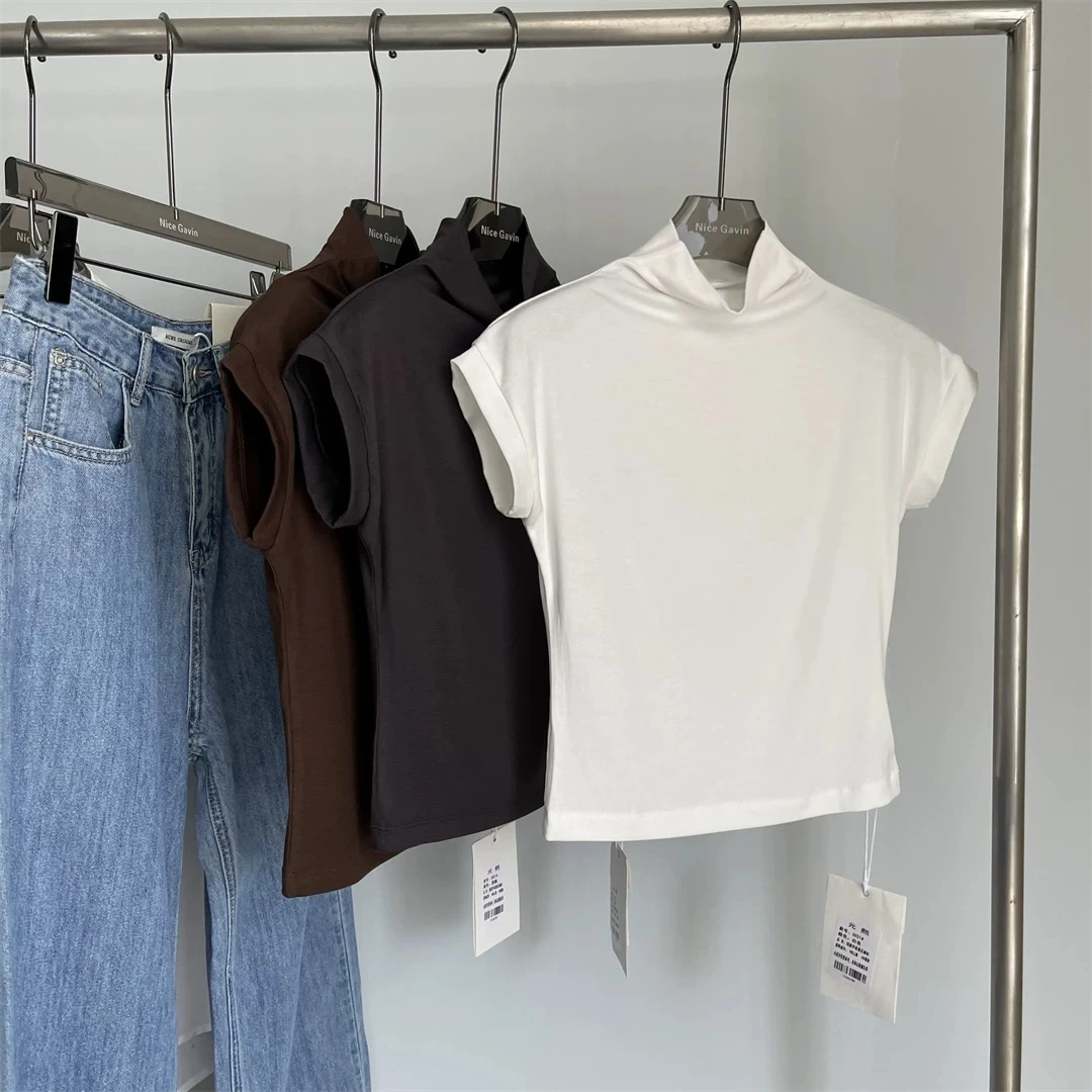 新疆包邮“冰莓冰萃”9113#赔钱清货no退 半高领打底短袖（衣长49）