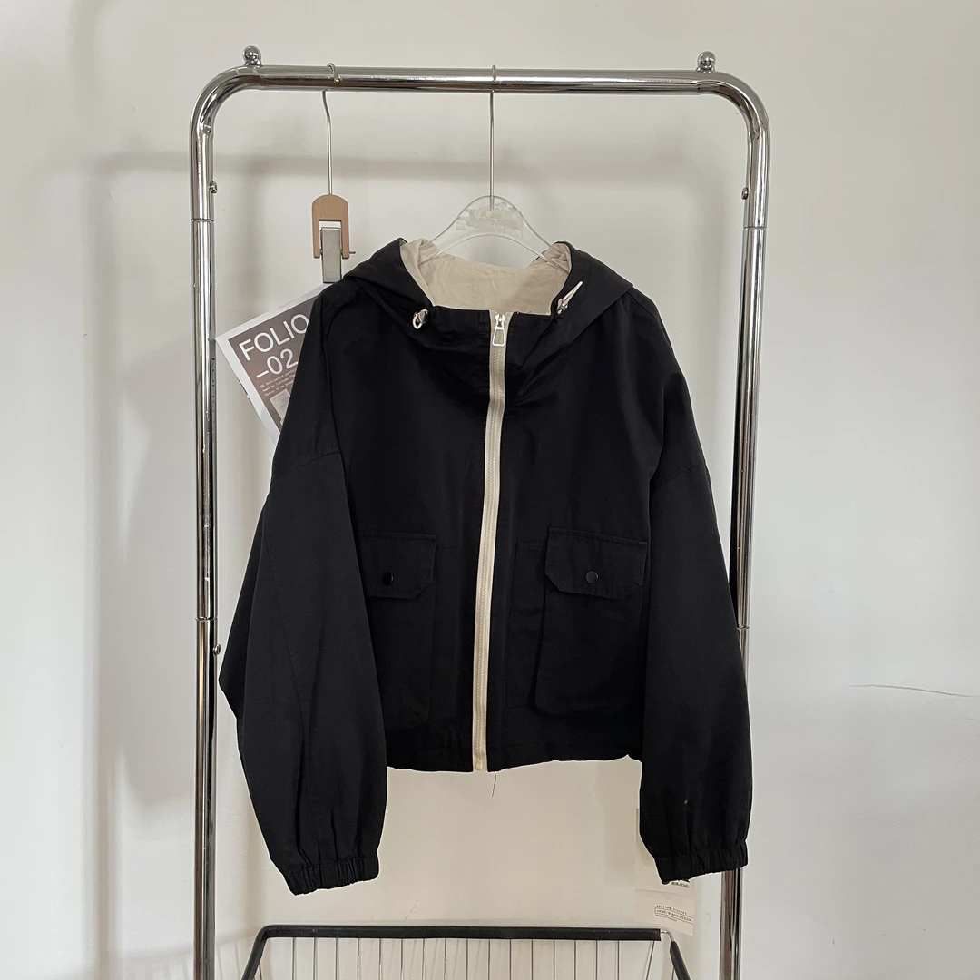 新疆包邮【衣长53】2821#连帽双口袋外套水洗棉质感好