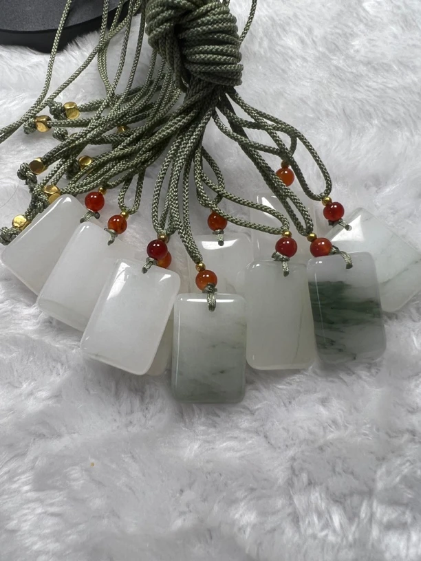 天然手工天山翠玉无事牌时尚百搭