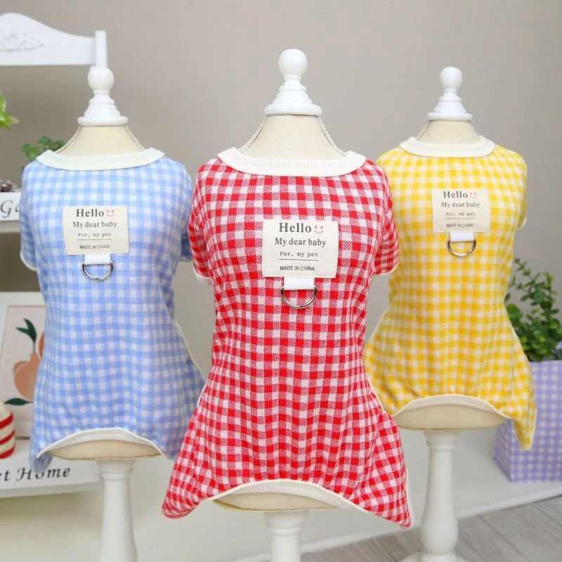 宠物衣服秋冬小狗服装宠物用品泰迪小型犬格子四腿家居服