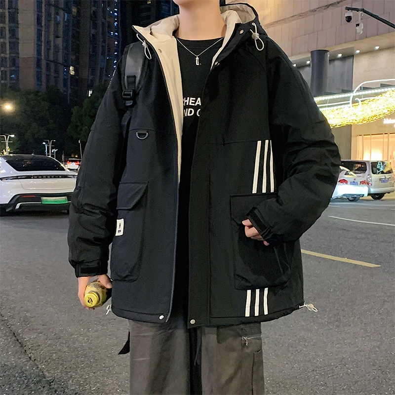 男大码夹克宽松舒适加厚加肥加大衣胖哥男装潮胖子棉服冲锋衣外套