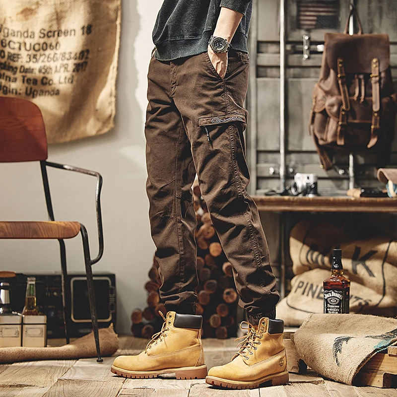 2022年秋冬新款男士工装裤百搭潮流宽松束脚休闲裤子男哈伦裤长裤