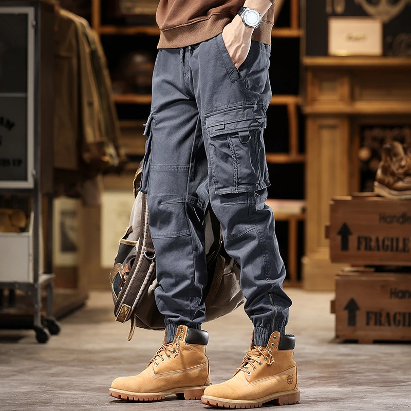 潮流舒适裤子男款工装裤户外纯色工装裤男耐磨时尚休闲裤男款长裤