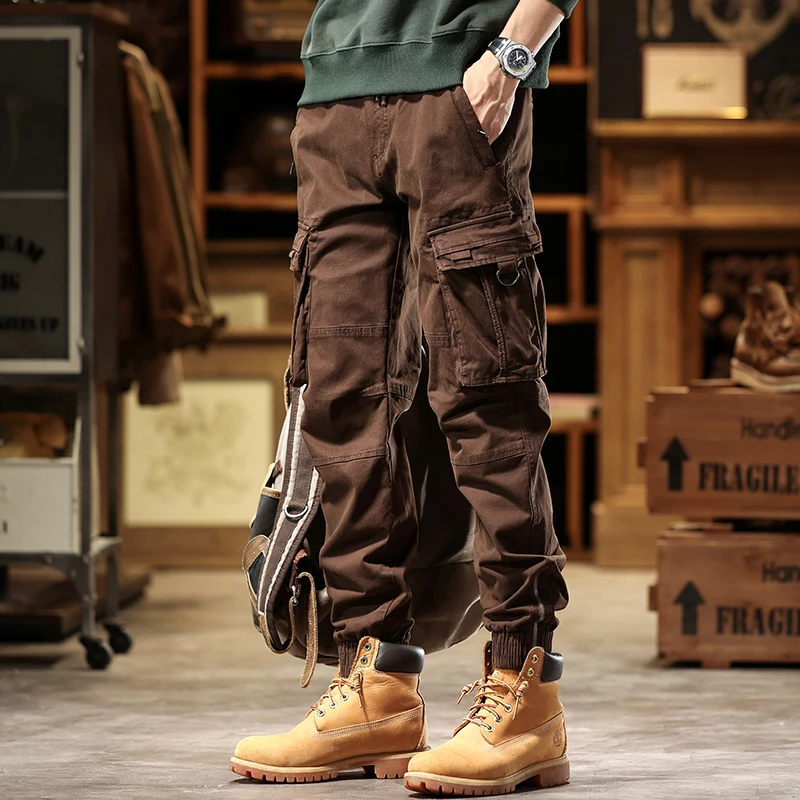 潮流舒适工装裤男户外纯色裤子男款工装裤时尚潮流耐磨休闲裤男款