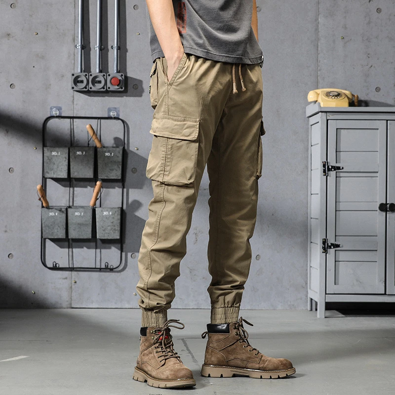 男裤夏季薄款工装裤子男款工装长裤男百搭男宽松潮流休闲裤纯色
