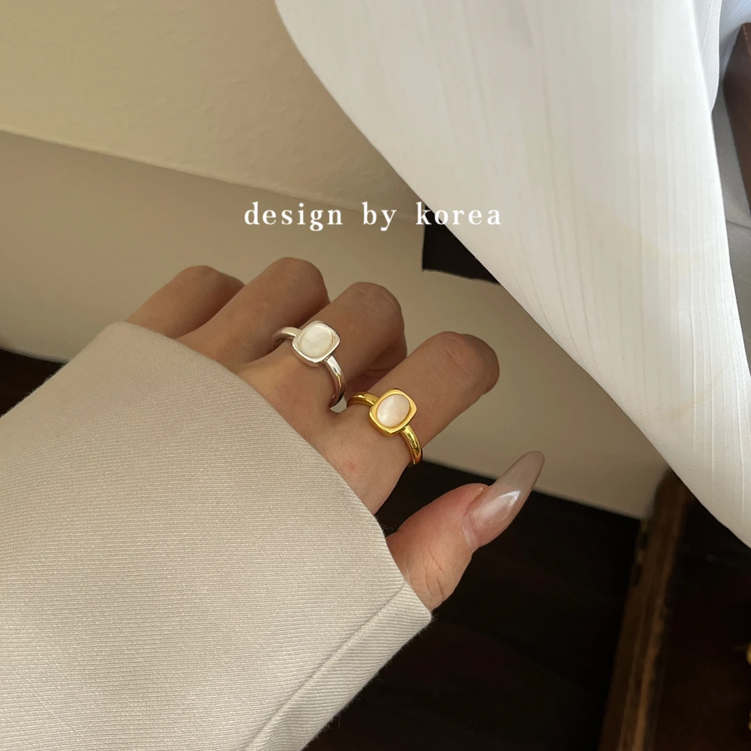 铜合金戒指 简约戒指百搭小众个性ins精致设计感可调节小巧