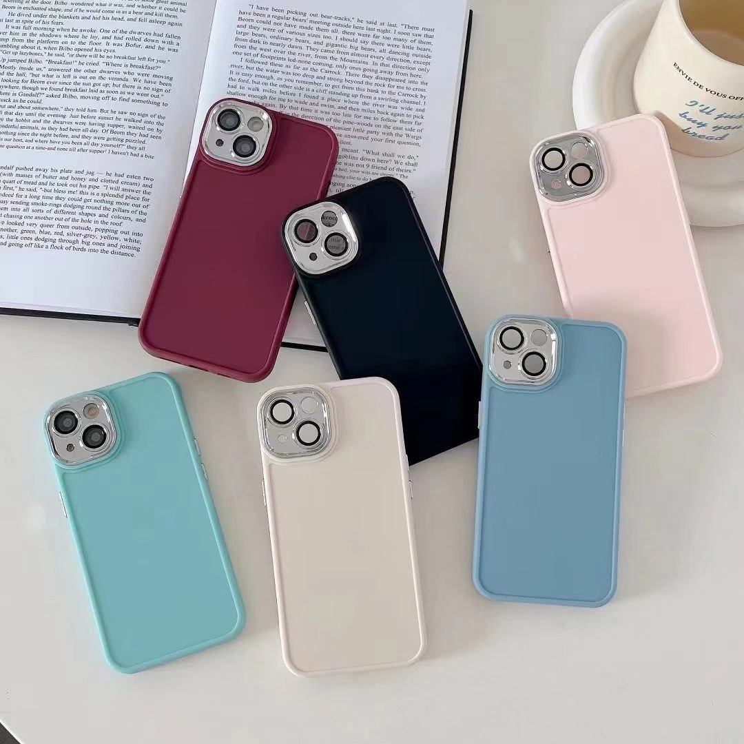 ins小众简约酒红色苹果14手机壳iPhone13promax新款12软壳11纯色x