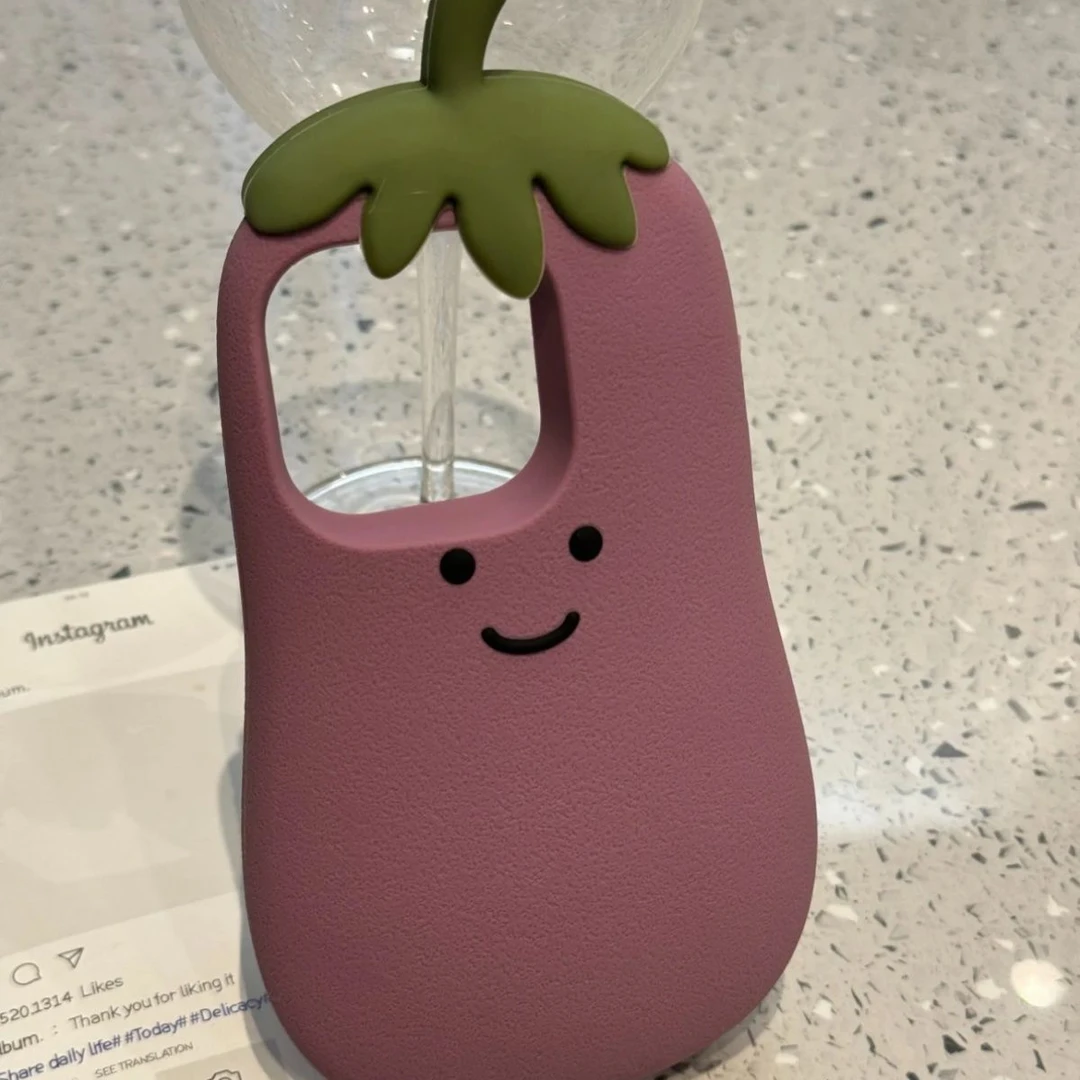 小红书同款立体可爱紫色茄子适用ihone16promax苹果15pro手机壳14