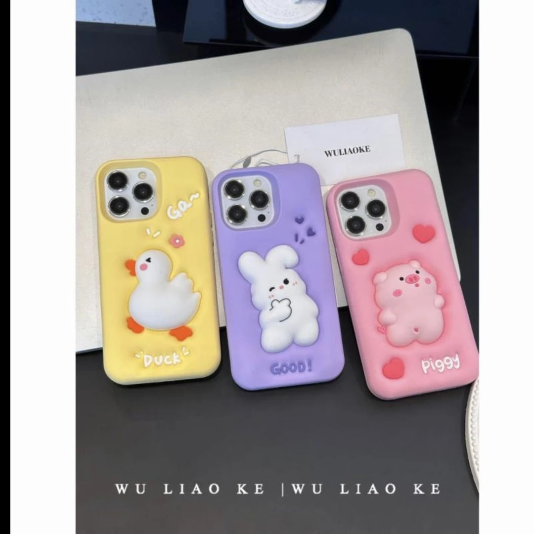ins可爱立体3D动物适用14promax手机壳iPhone13苹果12pro软壳11女