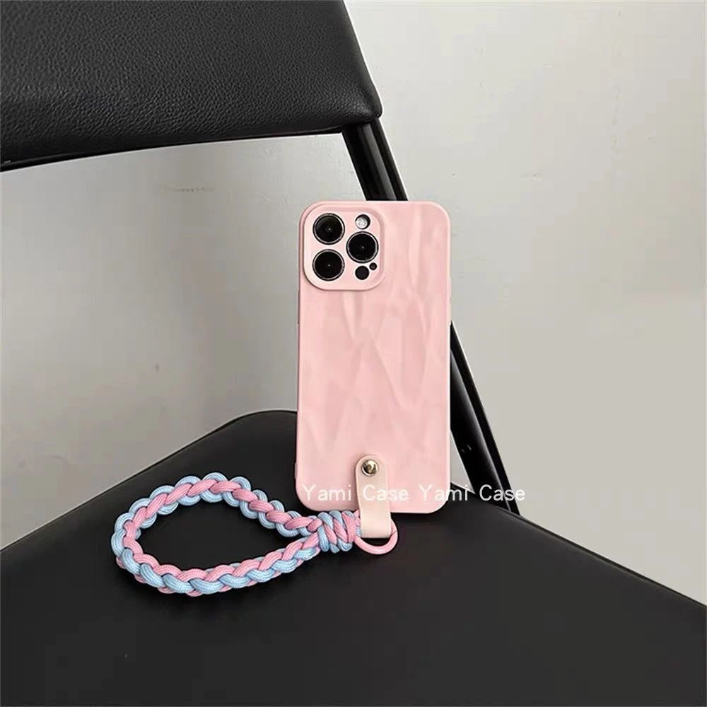 小众高级感雾面粉色苹果15手机壳iPhone14promax软11挂绳12全包13