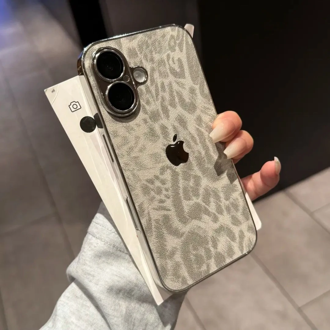 秋冬豹纹适用苹果16手机壳镜头膜iPhone15ProMax新14防摔13全包12