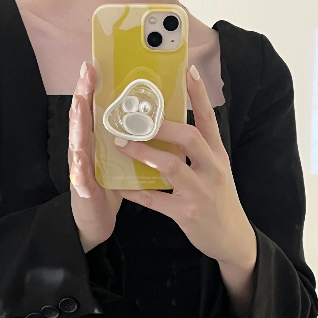 韩风ins珍珠支架适用苹果14全包13pro max手机壳iPhone12新款11女