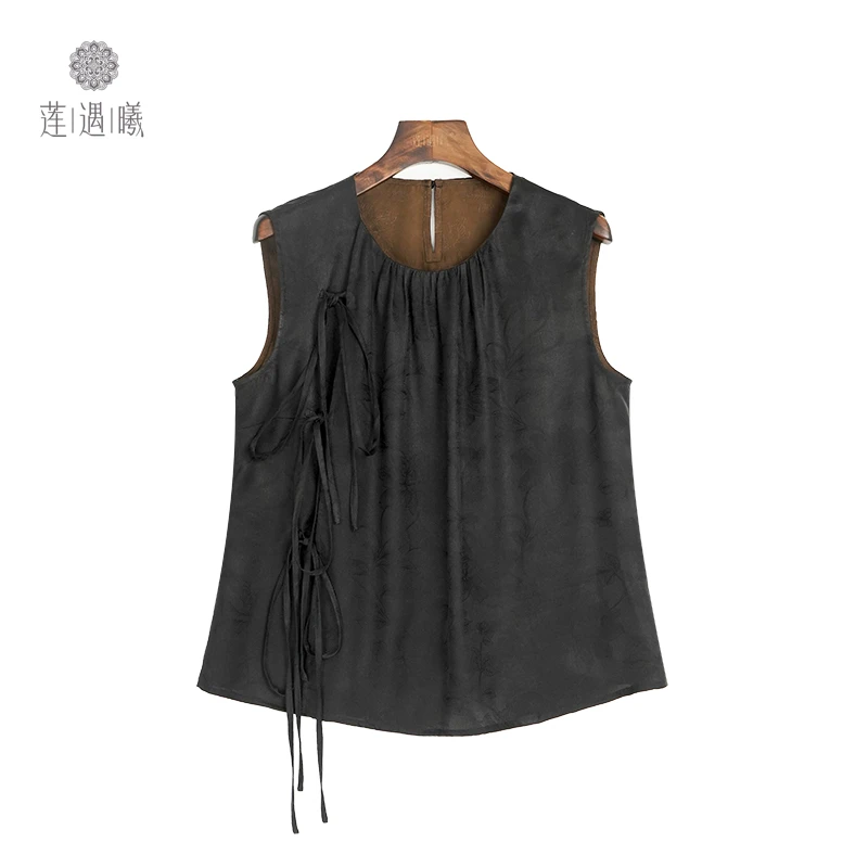 桑波缎绣花纹女式中国风上衣莲遇曦时装1a12975