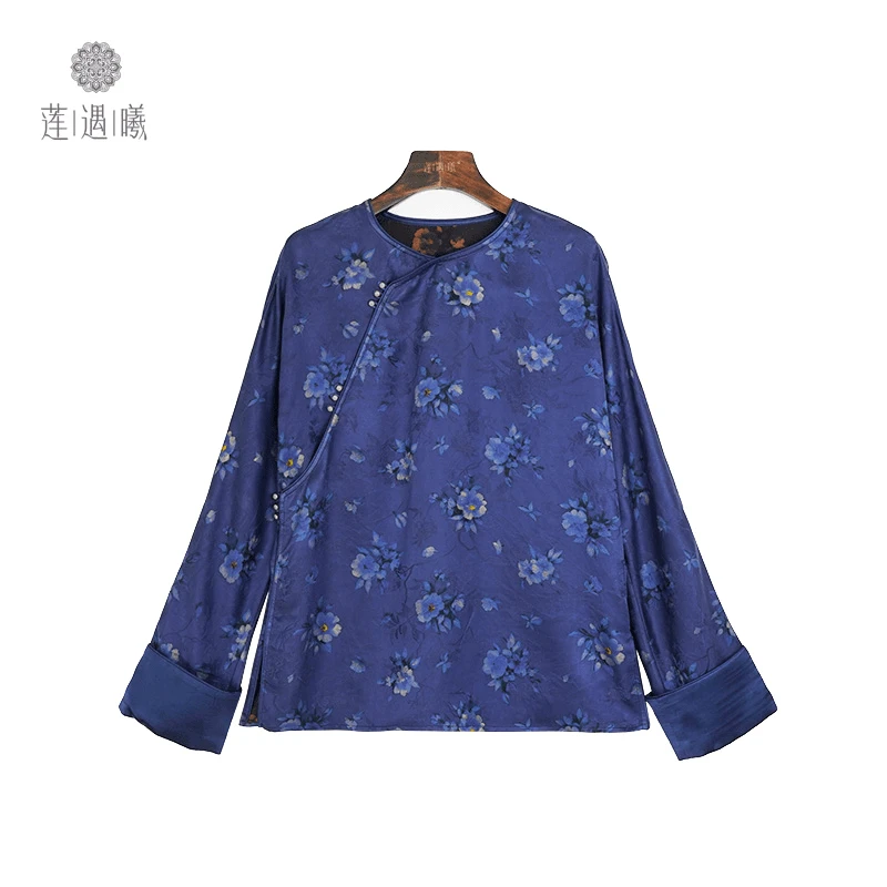 锦蓝女式中国风上衣莲遇曦时装1a351699